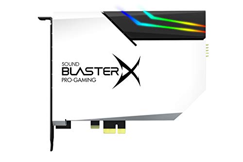 Sound BlasterX AE-5 Hi-Resolution PCIe Gaming Sound Card and DAC with RGB Aurora Lighting System (Option 1: White with 4 LED Strips)