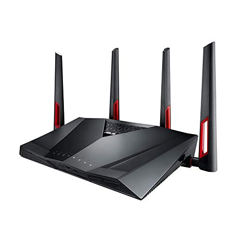 ASUS Dual-Band Gigabit WiFi Gaming Router (AC3100) with MU-MIMO, supporting AiProtection network security by Trend Micro, AiMesh for Mesh WiFi system, and WTFast game Accelerator (RT-AC88U),Black