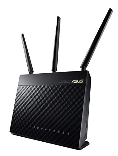 Asus AC1900 Dual Band Gigabit WiFi Router with MU-Mimo, Aimesh for Mesh WIFI System, Aiprotection Network Security Powered by Trend Micro, Adaptive Qos and Parental Control (RT-AC68U)