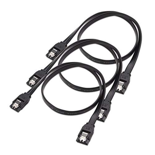 Cable Matters 3-Pack Straight SATA III 6.0 Gbps SATA Cable (SATA 3 Cable) Black - 24 Inches