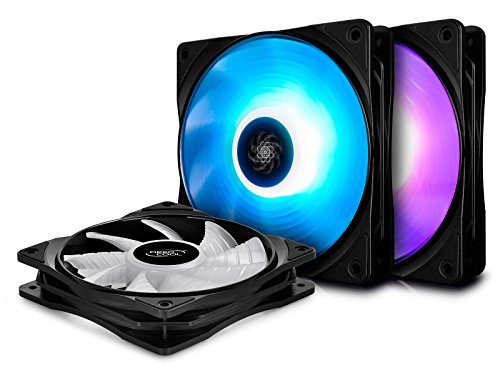 DEEP COOL RF120 3in1 3X120mm RGB LED PWM Fans with Fan Hub and Extension, Compatible with ASUS Aura Sync