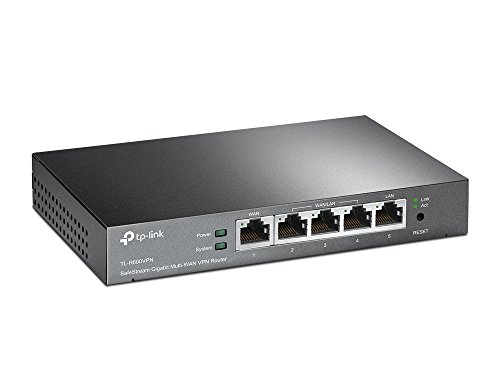 TP-Link Safestream Multi WAN VPN Router | 1 Gigabit WAN+3 Gigabit WAN/LAN+1 Gigabit LAN Port | IPsec/L2TP/PPTP VPN Supported| SPI Firewall | DoS Defense | Lightning Protection(TL-R600VPN)