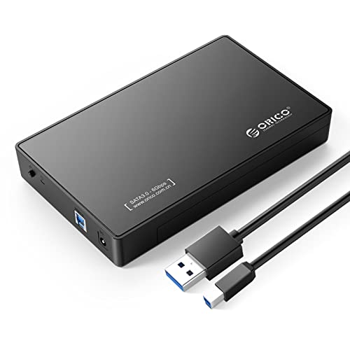 ORICO 3588 SeriesToolfree 3.5'' External Hard Drive Enclosure with 12V Power Adapter for 3.5 2.5 Inch SATA HDD SSD Up to 16TB (USB 3.0)