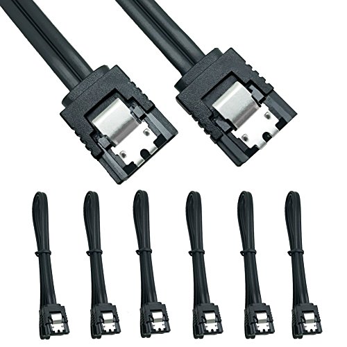 6 Pack Straight 18-Inch SATA III 6.0 Gbps Cable