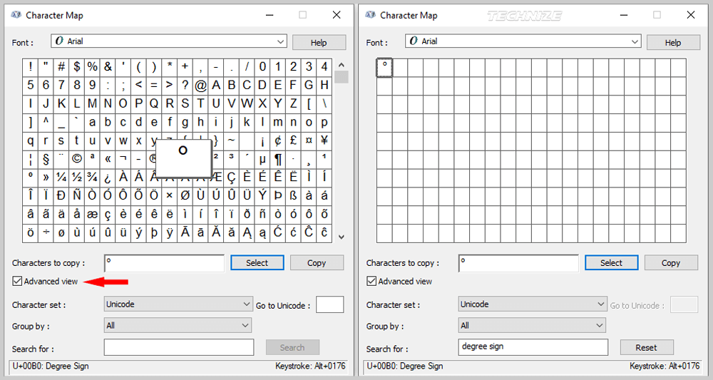 Typing the Degree Symbol on a Windows Laptop with the Character Map